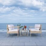 Mesa Outdoor Garden Balcony Sofa Set 2 Seater , 2 Single Seater 1 Center Table Set (Cream) - Image 2