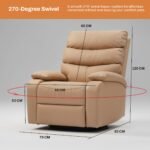 Drogo Velora Electric Motorised Recliner Sofa 1 Seater with Rocking, Revolving & Rapid Recline Technology - Image 6