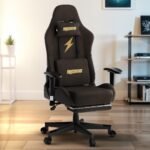Drogo ProForm Suede Ergonomic Gaming Chair Adjustable Seat & Massager Lumbar Pillow - Image 17