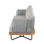 Arria Outdoor Garden Balcony Sofa Set 2 Seater,4 Single Seater With 1 Table Set, Braid & Rope (Grey + Grey) - Image 5