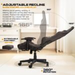 Drogo ProForm Suede Ergonomic Gaming Chair Adjustable Seat & Massager Lumbar Pillow - Image 23