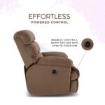 Avalon Posture Pro Rocking & Rotating Single Seater Fabric Recliner, Brown, Motorized - Image 8