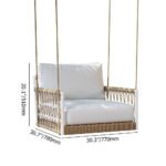 Ulek Single Seater Hanging Swing Without Stand For Balcony , Garden Swing (White + Tan) Braided & Rope - Image 7