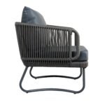 Castolo Outdoor Garden Balcony Sofa Set 3 Seater, 2 Single Seater 1 Ottoman and 1 Center Table Set Braid & Rope (Grey) - Image 6