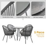 Votion Outdoor Patio Seating Set 4 Chairs and 1 Table Set (Grey) - Image 7