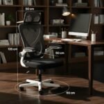 Drogo Ergonomic Office Chair for Work from Home with Breathable Mesh, Flip-up Armrest - Image 8