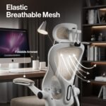 Drogo Ergonomic Office Chair for Work from Home with Breathable Mesh, Flip-up Armrest - Image 25
