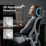 Drogo Ergonomic Office Chair for Work from Home with Breathable Mesh, Flip-up Armrest - Image 3