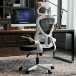 Drogo Ergonomic Office Chair for Work from Home with Breathable Mesh, Flip-up Armrest