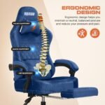 Drogo AeroX Gaming Chair with Luxurious Suede Fabric, Armrest, Neck & Lumbar Pillow - Image 13