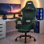 Drogo AeroX Gaming Chair with Luxurious Suede Fabric, Armrest, Neck & Lumbar Pillow - Image 28