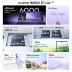 realme NARZO 80 Lite 5G (Crystal Purple, 6GB+128GB) | 6000mAh Long-Lasting Battery | MediaTek Dimensity 6300 5G | AI Assist | IP64 Rated Water & Dust Resistance | Military-Grade Durability - Image 28