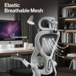 Drogo Ergonomic Office Chair for Work from Home with Breathable Mesh, Flip-up Armrest - Image 7