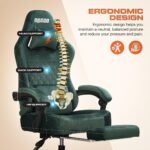 Drogo AeroX Gaming Chair with Luxurious Suede Fabric, Armrest, Neck & Lumbar Pillow - Image 31