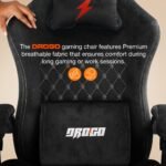 Drogo AeroX Gaming Chair with Luxurious Suede Fabric, Armrest, Neck & Lumbar Pillow - Image 24