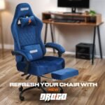 Drogo AeroX Gaming Chair with Luxurious Suede Fabric, Armrest, Neck & Lumbar Pillow - Image 18
