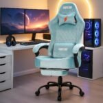 Drogo AeroX Gaming Chair with Luxurious Suede Fabric, Armrest, Neck & Lumbar Pillow