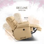 Avalon Posture pro Rocking & Rotating Single Seater Premium Leatherette Recliner, Beige, Motorized - Image 7