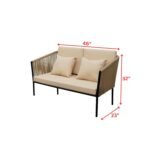 Parna Outdoor Garden Balcony Sofa Set 2 Seater , 2 Single Seater 1 Center Table Set Braided and Rope - Image 9