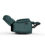Avalon Rocking & Rotating Midnight Blue Single Seater Suede Fabric Recliner - Image 9