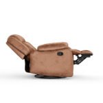 Avalon Rocking & Rotating Desert Orange Single Seater Suede Fabric Recliner - Image 9