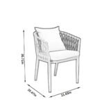 Ayla Outdoor Patio Seating Set 2 Chairs and 1 Table Set (Beige) - Image 8