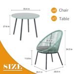 Piel Outdoor Patio Seating Set 4 Chairs and 1 Table Set (Turquoise) - Image 8