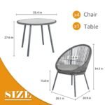 Votion Outdoor Patio Seating Set 4 Chairs and 1 Table Set (Grey) - Image 8