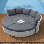 Femia Outdoor Poolside Sunbed With Cushion Daybed (Grey) - Image 2