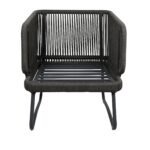 Castolo Outdoor Garden Balcony Sofa Set 3 Seater, 2 Single Seater 1 Ottoman and 1 Center Table Set Braid & Rope (Grey) - Image 8