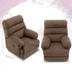 Avalon Posture Pro Rocking & Rotating Single Seater Fabric Recliner, Brown, Motorized - Image 6