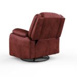 Avalon Rocking & Rotating Crimson Red Single Seater Suede Fabric Recliner - Image 13