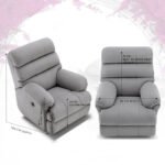 Avalon Posture Pro Rocking & Rotating Single Seater Fabric Recliner, Grey, Motorized - Image 5