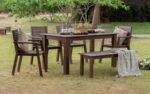 Alfresco Outdoor Dining Table With 4 Arm Chairs And Bench - Image 3