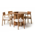 Andaman 4 Seater Round Dining Table Set - Image 2