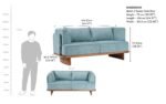 Anish 2 Seater Sofa Blue - Image 5
