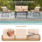 Blog Outdoor Sofa Set 2 Seater , 2 Single seater and 1 Center Table Set (Black + Beige) - Image 5