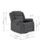 Avalon - Rocking & Rotating Single Seater Fabric Recliner in Graphite Grey Colour - Image 6