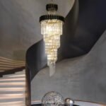 Black Geminus Long Crystal Chandelier - Image 2