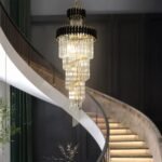 Black Geminus Long Crystal Chandelier - Image 3