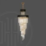 Black Geminus Long Crystal Chandelier - Image 9
