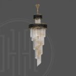 Black Geminus Long Crystal Chandelier - Image 10