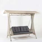 Ezio Double Seater Hanging Swing With Stand For Balcony, Garden Swing (Cream)