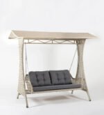 Ezio Double Seater Hanging Swing With Stand For Balcony, Garden Swing (Cream)