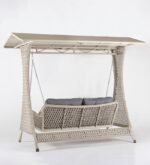 Ezio Double Seater Hanging Swing With Stand For Balcony, Garden Swing (Cream) - Image 2