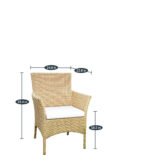 Babai Outdoor Patio Seating Set 2 Chairs and 1 Table Set (Cream) - Image 6