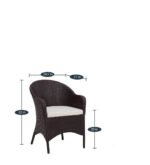 Dushtu Outdoor Patio Seating Set 4 Chairs and 1 Table Set (Dark Brown) - Image 8