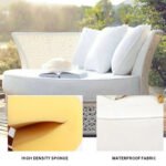 Nery Outdoor Poolside Sunbed With Cushion Daybed With Side Table (White) - Image 3