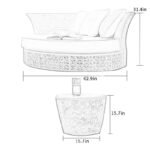 Nery Outdoor Poolside Sunbed With Cushion Daybed With Side Table (White) - Image 4