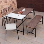 Covent Garden Outdoor Dining Table With 4 Chairs and Bench